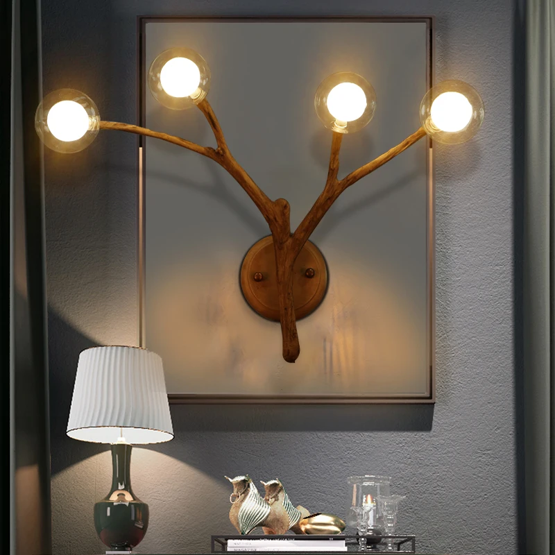 

Artpad Vintage Wall Lamp Restaurant Cafe Bar Clothing Store Decorative Wall Light G4 LED Tree Branch Lamp Sconce Lighting