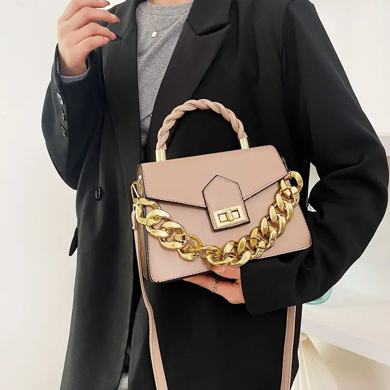 

Vintage Brand Design Gold Chain Handbag Purses Women Shoulder Crossbody Bags 2021 New Ladies Messenger Bags High Quality