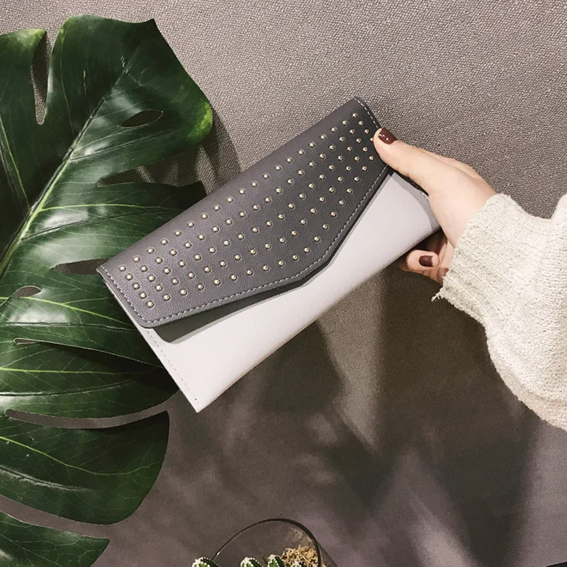 Европейский и американский Ретро Простой Шипованный кошелек женский длинный