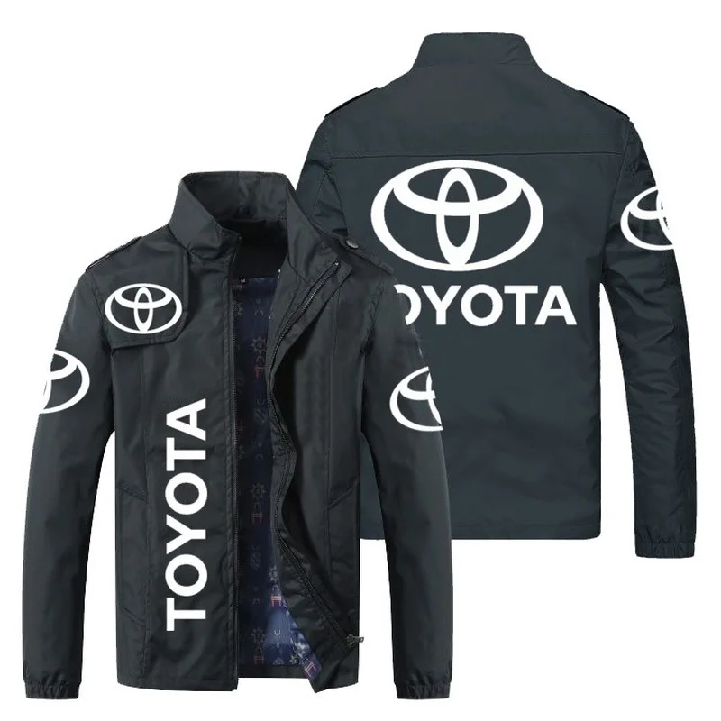 

2021 New Spring Autumn Toyota Car Logo Men Stand Collar Casual Sweatshirt Long Sleeve Zipper Cardigan Jacket