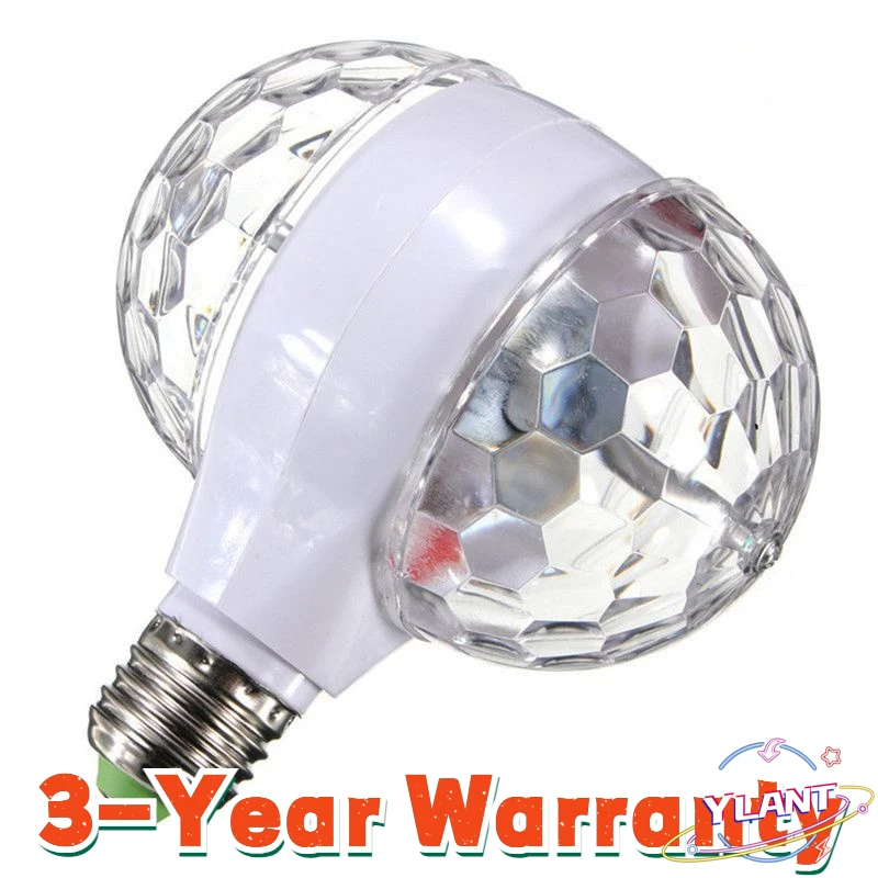 

E27 6W Colorful Rotating LED Stage Lamp Double-sided cove Magic Crystal Ball Effect Light for Xmas Party Bar DJ Disco Light