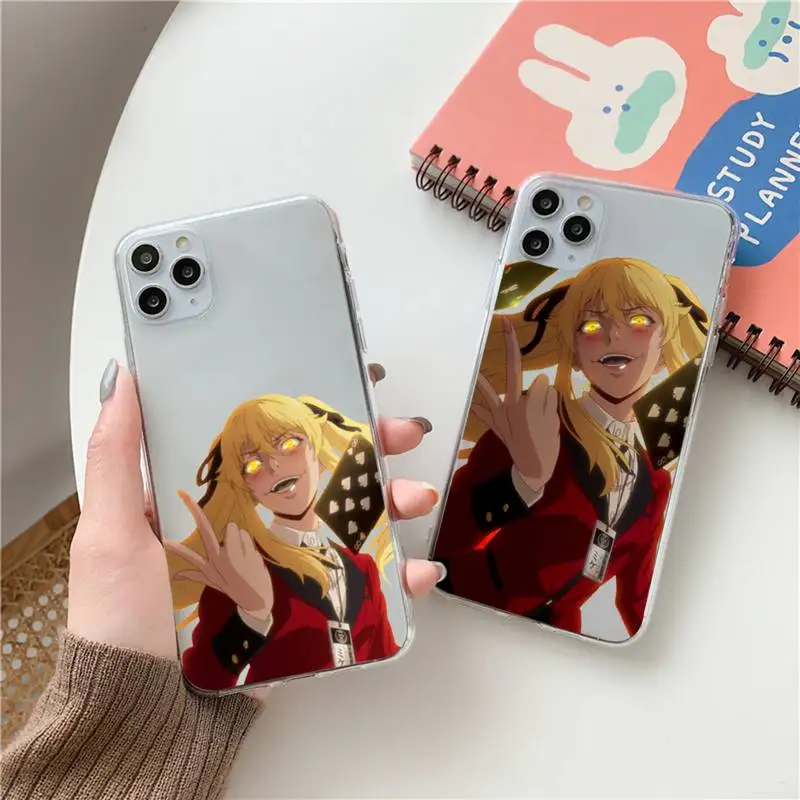 

Kakegurui Jabami Yumeko Phone Case Transparent for Clear iPhone case 11 12 mini pro XS MAX 8 7 6 6S Plus X 5S SE 2020 XR