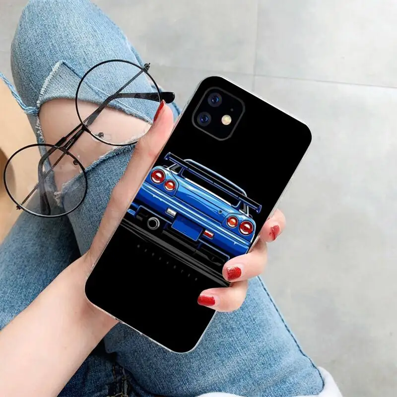 PENGHUWAN крутой японский JDM спортивный автомобиль черный ТПУ мягкий чехол для