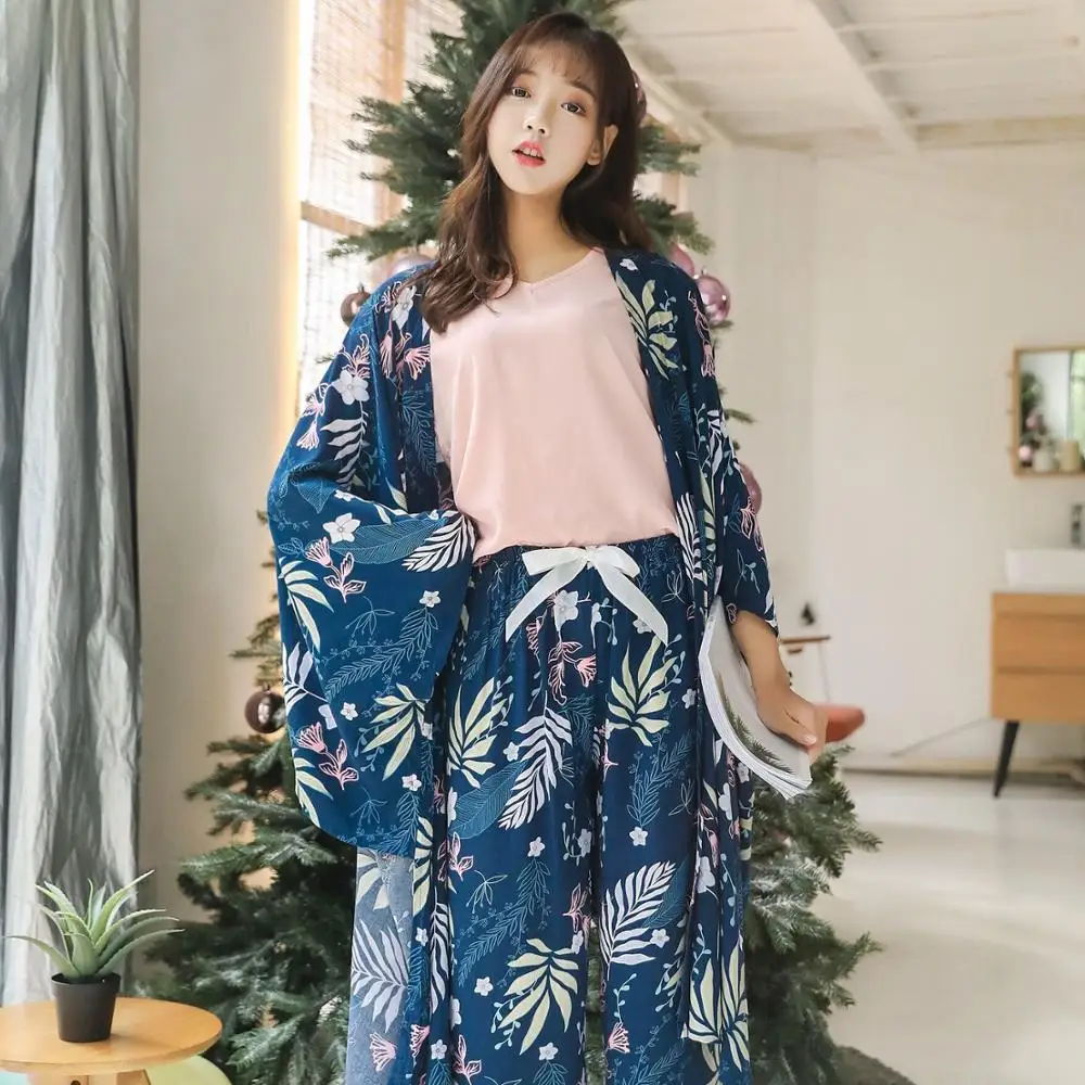 Хлопковая одежда для сна 4 шт. пижамы женщин сезон весна лето Привлекательные