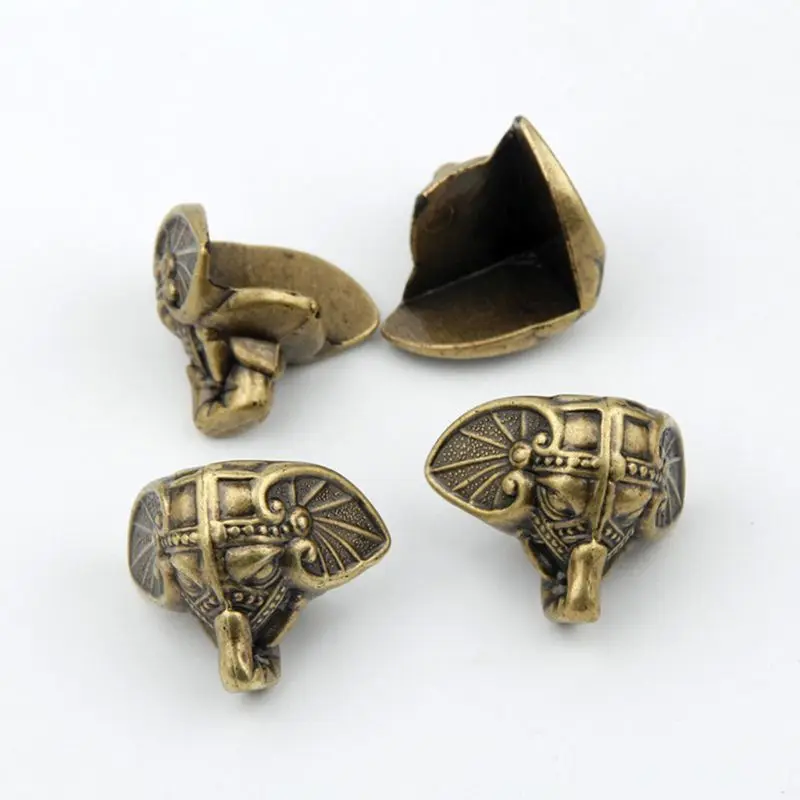 12 шт. античный слон винтажный Бронзовый нагрудный ящик для ювелирных изделий