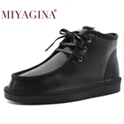 Новинка 2021, Модные Винтажные мужские ботинки MIYAGINA из натуральной овечьей кожи на шнуровке, зимние ботинки с натуральным мехом, мужские водонепроницаемые повседневные ботильоны