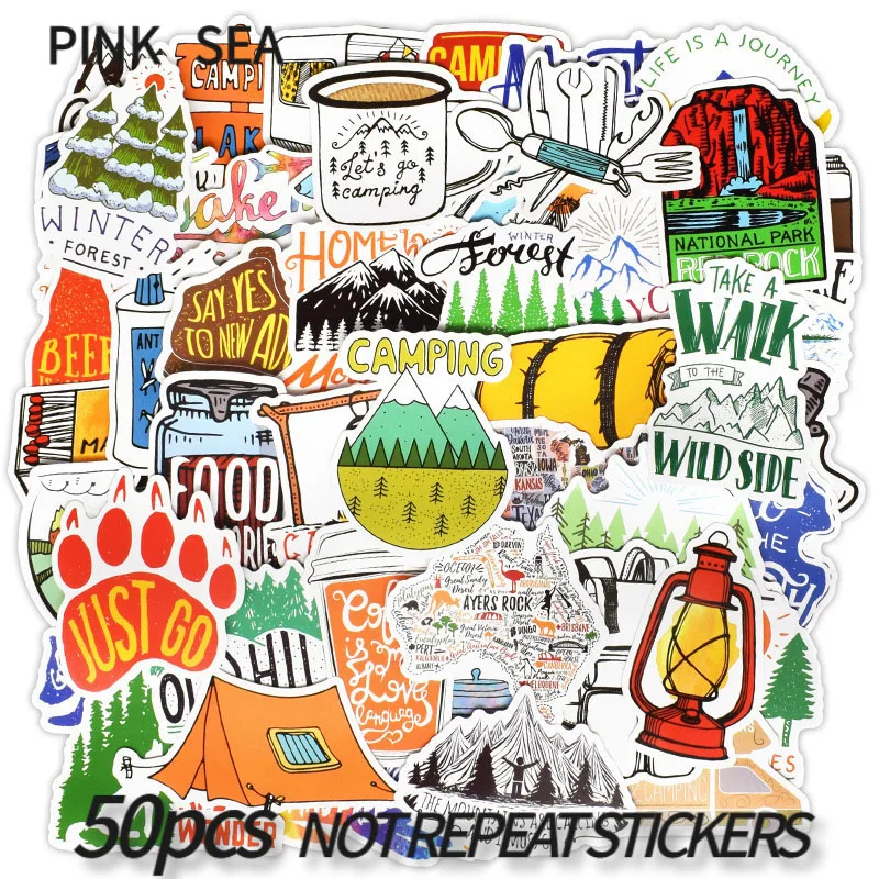 10/30/50Pcs/Set Hot Stickers Adventure Travel Waterproof Stickers For Skateboards Laptop Luggage Toy Guitar Fridge Motorcycle