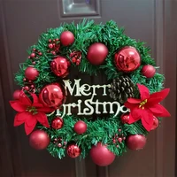 2021 sale 30cm christmas wreath wall hanging decoration xmas party front door garland holiday party creative ornament supplies