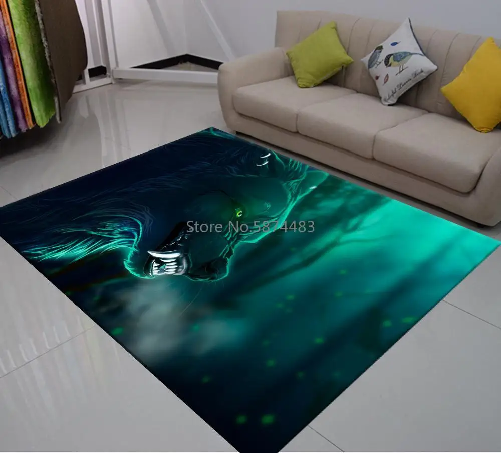 Большие ковровые покрытия с 3D принтом зернистость льва тигра мягкие полиэфирные