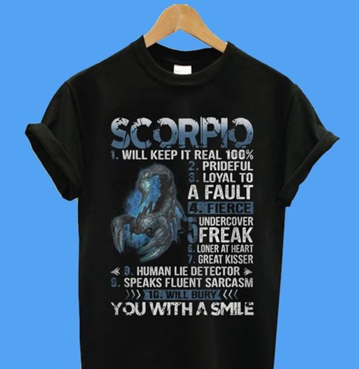 Летняя мужская футболка с забавным принтом женская Scorpio 100% |