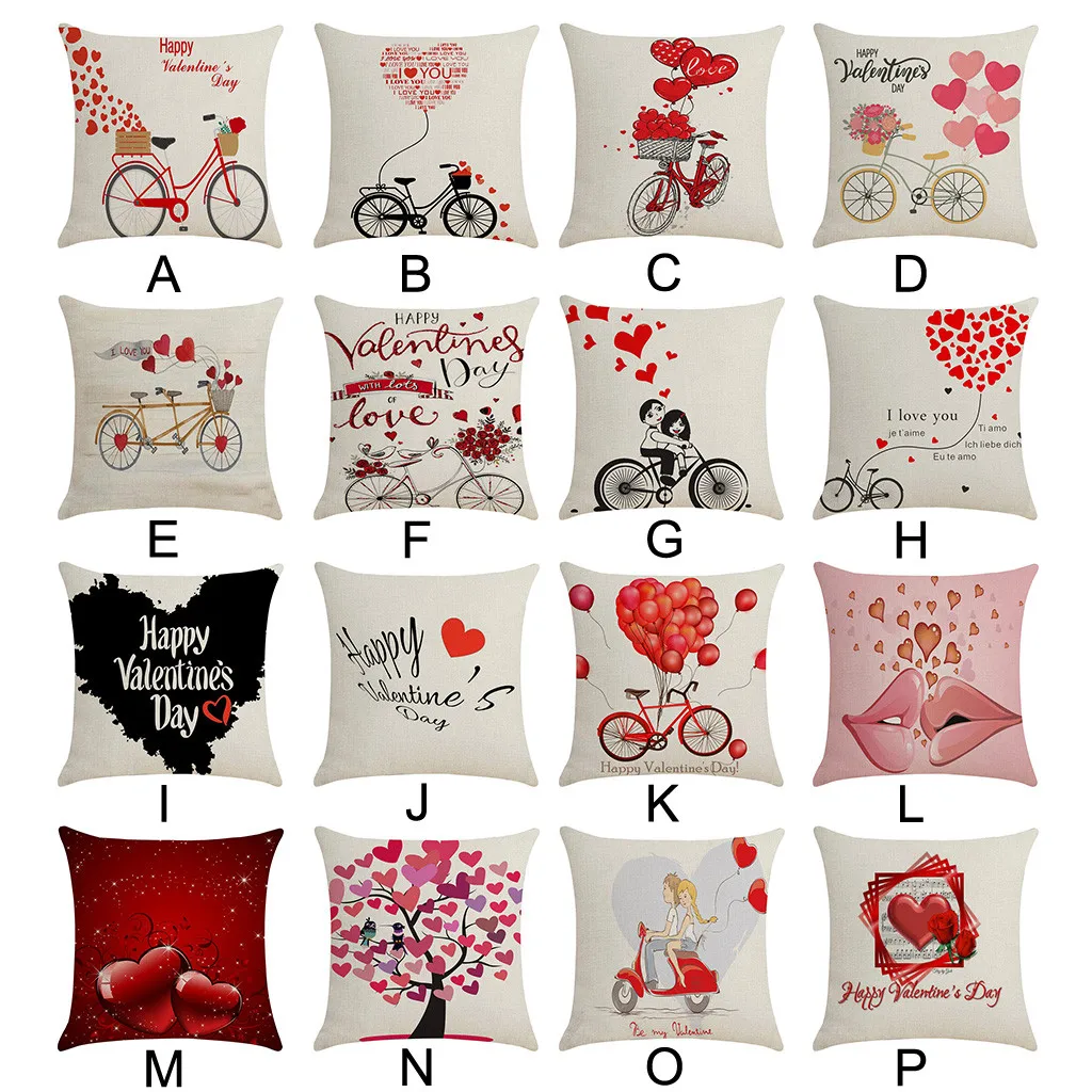 Льняная Наволочка на День святого Валентина 2021 романтичная наволочка с принтом