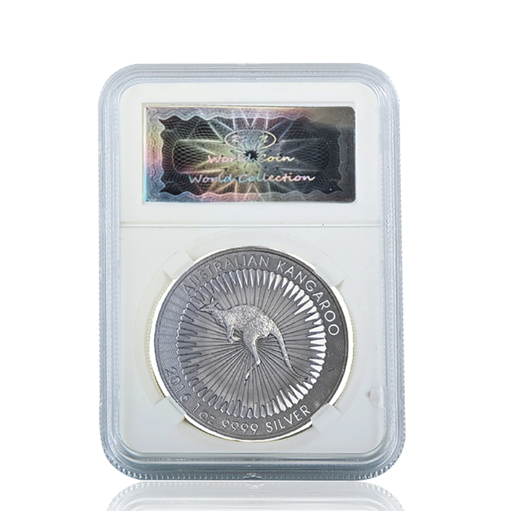 

2016 1OZ Australia Kangaroo Pattern Commemorative Elizabeth II Collection Silver Coins W/ Acrylic Case