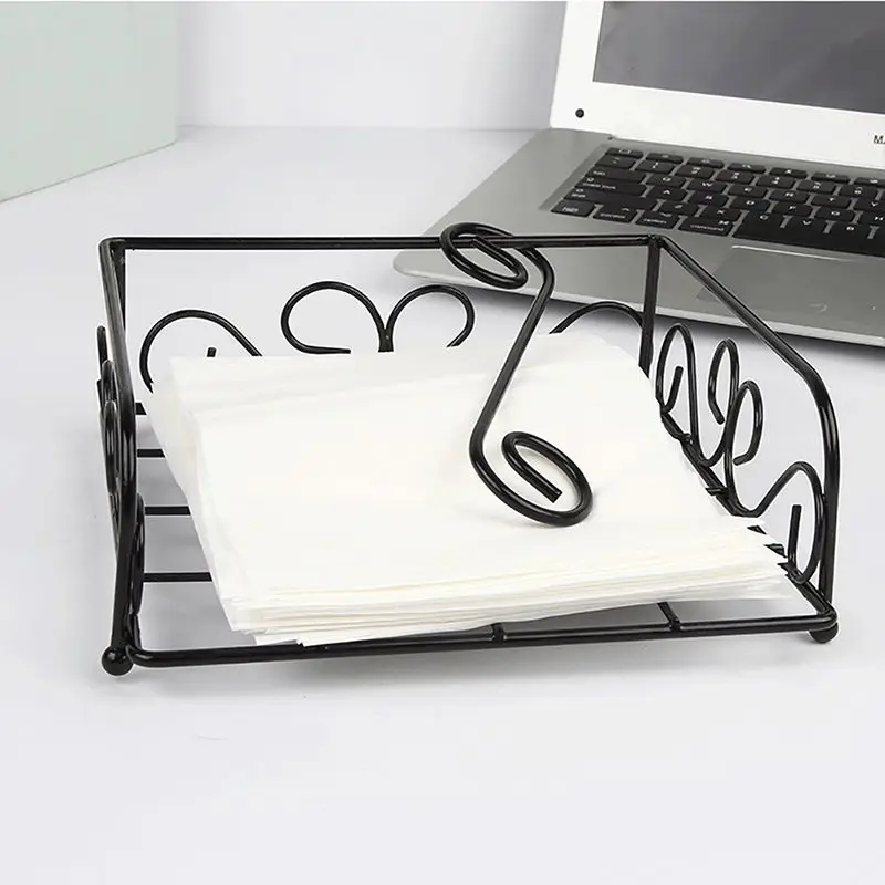 Держатель для бумажных салфеток в европейском стиле черный металлический