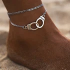 Ножные браслеты в стиле бохо, популярные наручники, двухслойная цепочка, новые модные женские пляжные украшения для ног, летние украшения
