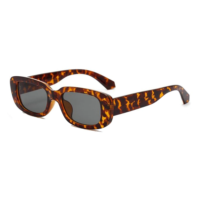 

DCM Small Rectangle Sunglasses Women Vintage Designer Leopard Ladies Sun Glasses Shades UV400