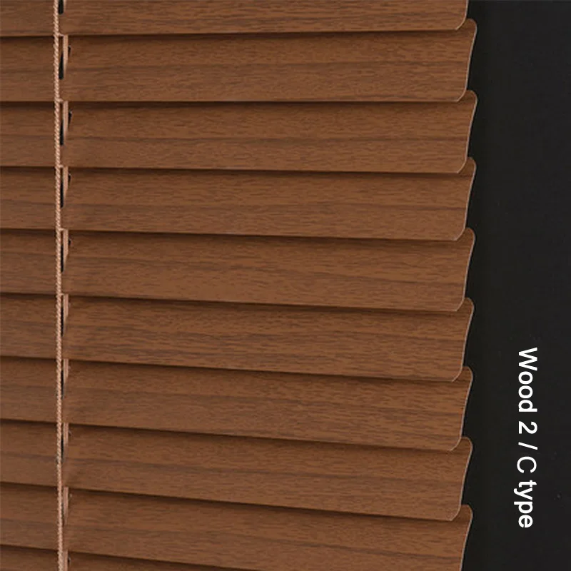 wood2 Sunfree C/S Тип планка алюминиевые жалюзи влагостойкие водонепроницаемые 25 мм венецианские жалюзи для офиса/ванной комнаты - Цвет: wood2