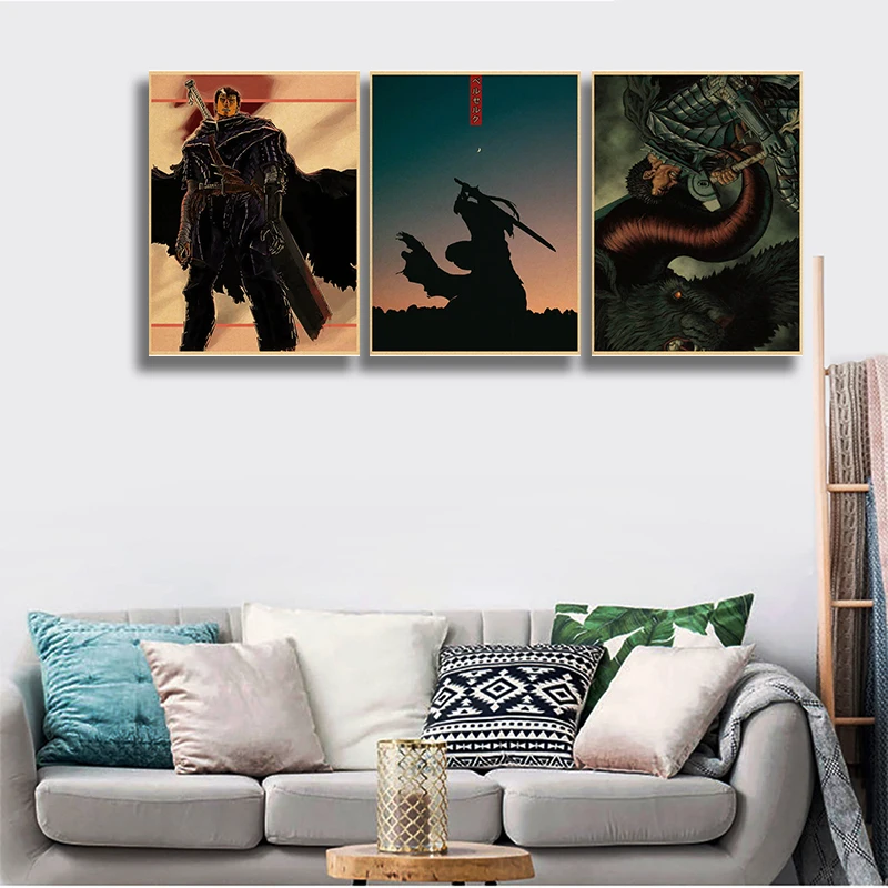 Декоративная наклейка на стену в японском стиле аниме берзер плакат для дома