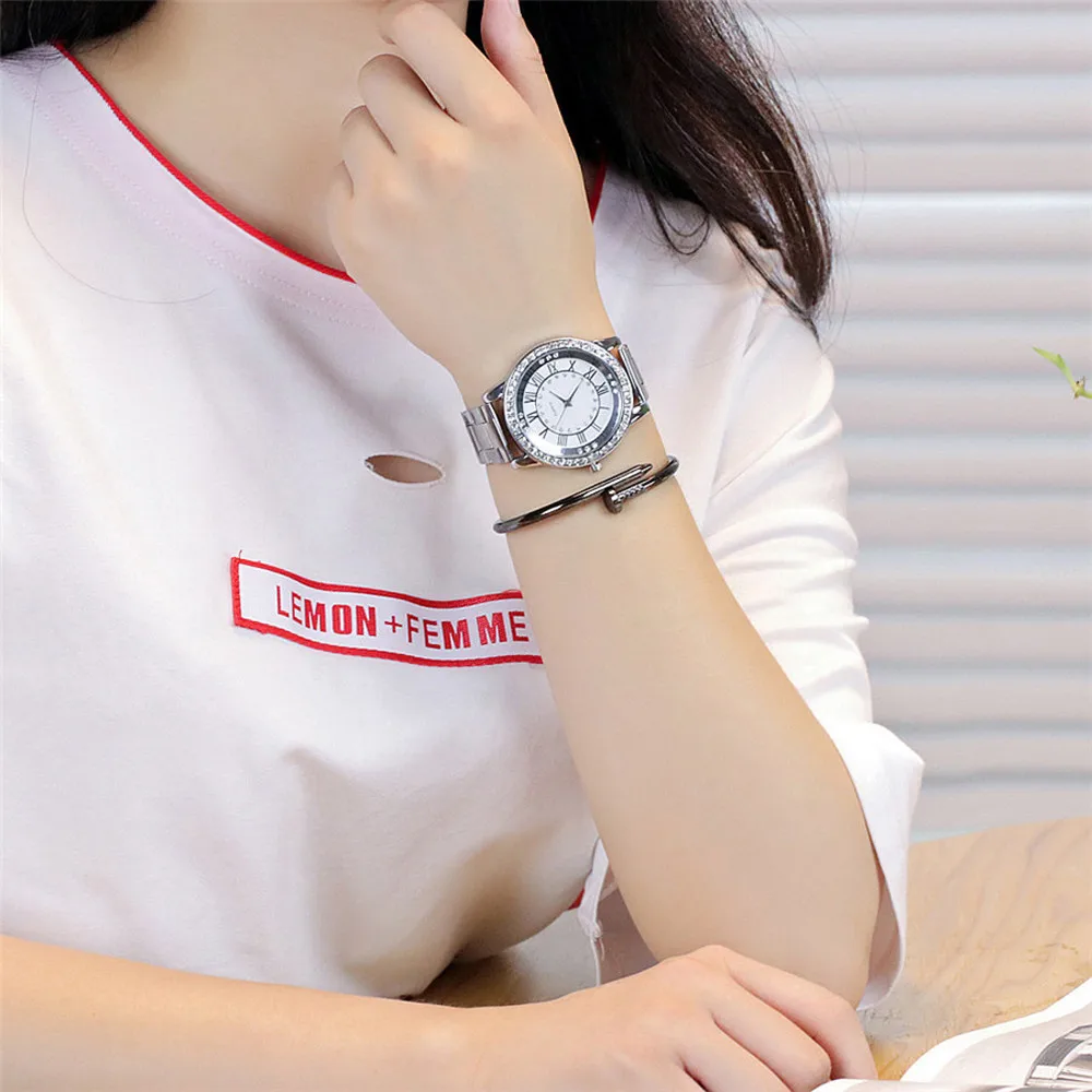 

Vansvar Casual Watches For Girls 2020 Quartz Stainless Steel Band Marble Strap Watch Analog Wrist Watch