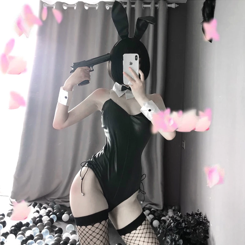 Аниме Соблазнительные костюмы для косплея боди с дизайном кролик эротический