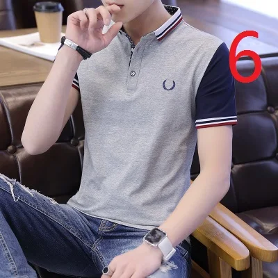 

Cotton short-axis men have led short-sleeved t-shirt summer thin men's shirt body blood shirt lapel blouse