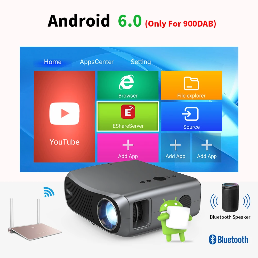 Горячая Распродажа 7200 люмен светодиодный проектор Full HD 1080P Android 6 0 Wifi умный
