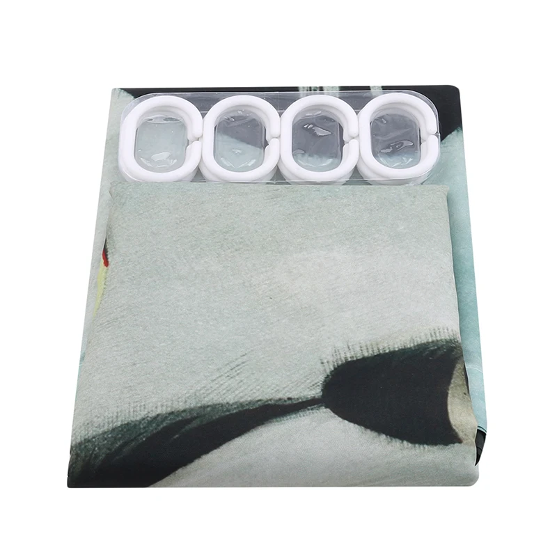 3D Печатный Лотос Ванная комната Душ занавеска цветочный принт Прочный