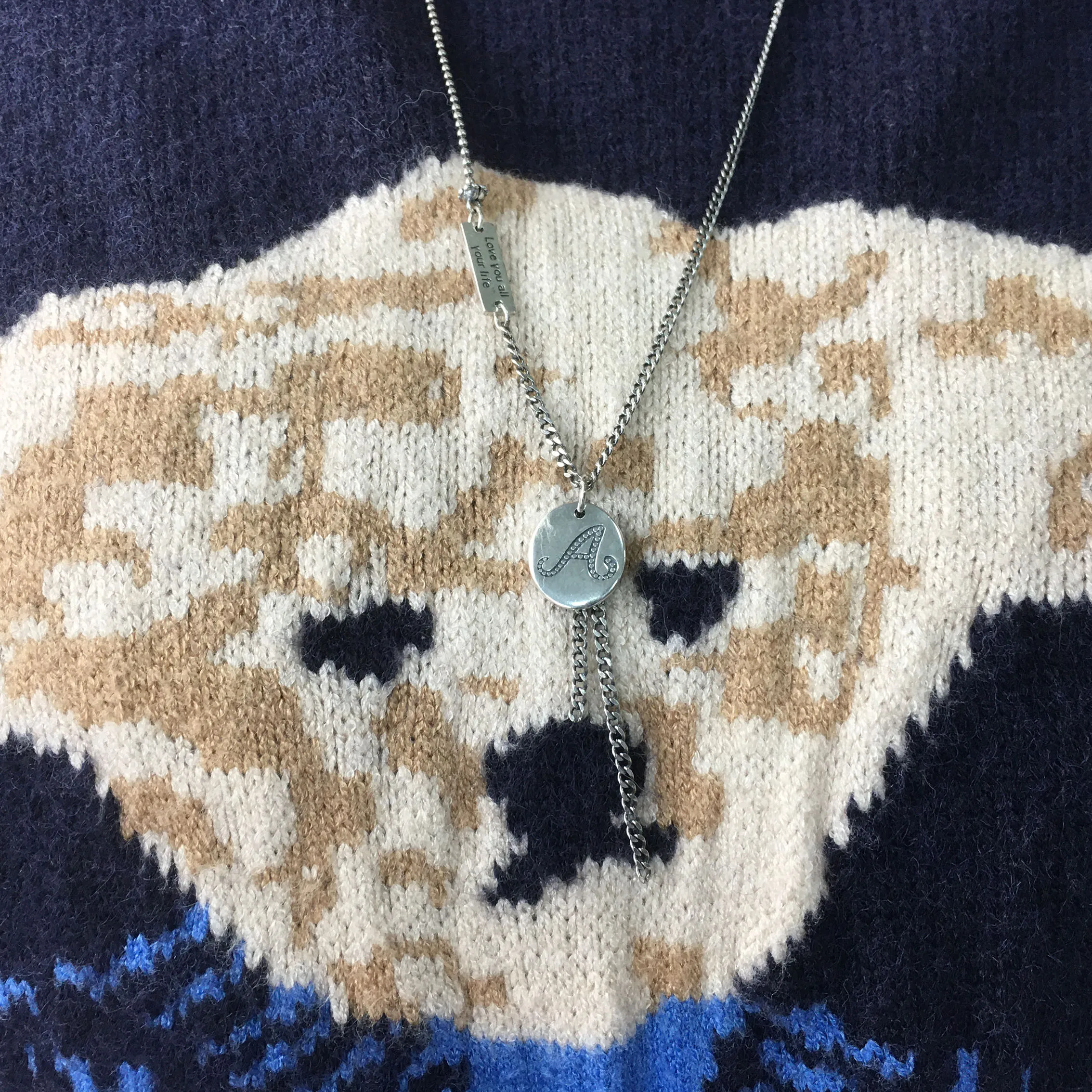 

925 silver distressed non-fading sweater chain Thai silver female trend star necklace simple temperament hip-hop style