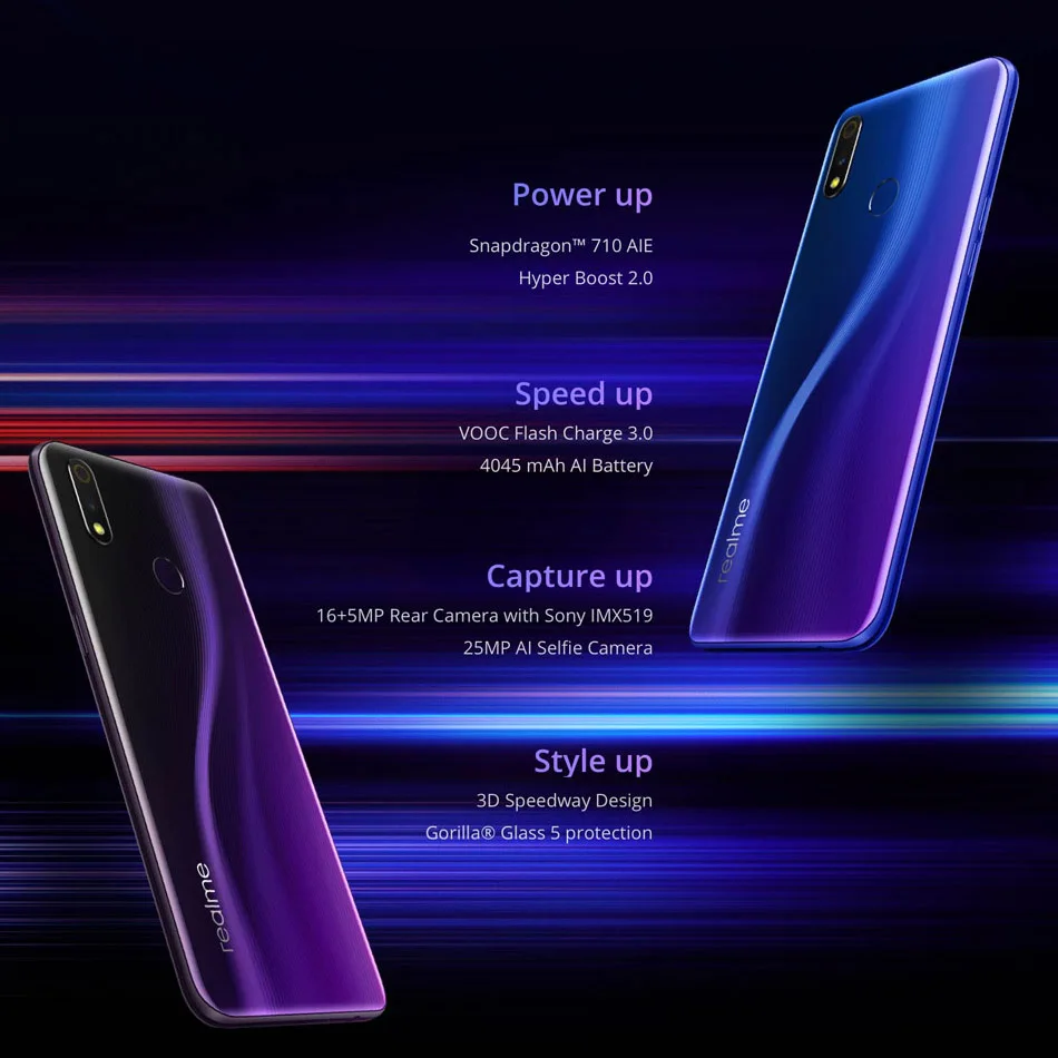 EU версия Realme 3 Pro мобильный телефон 6 &quot6 ГБ Оперативная память 128 Гб Встроенная