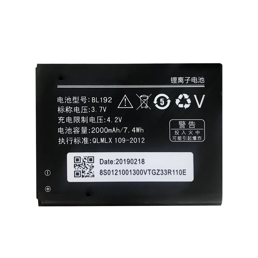 3 7 V 2000Mah BL192 BL 192 аккумулятор для телефона Lenovo A750 A529 A560 A680 A590 A328 A300 литиевая