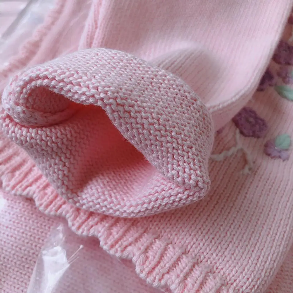 

Baby girl Spanish handmade jacquard girls knitted embroidered sweater single-breasted spring and autumn cardigan