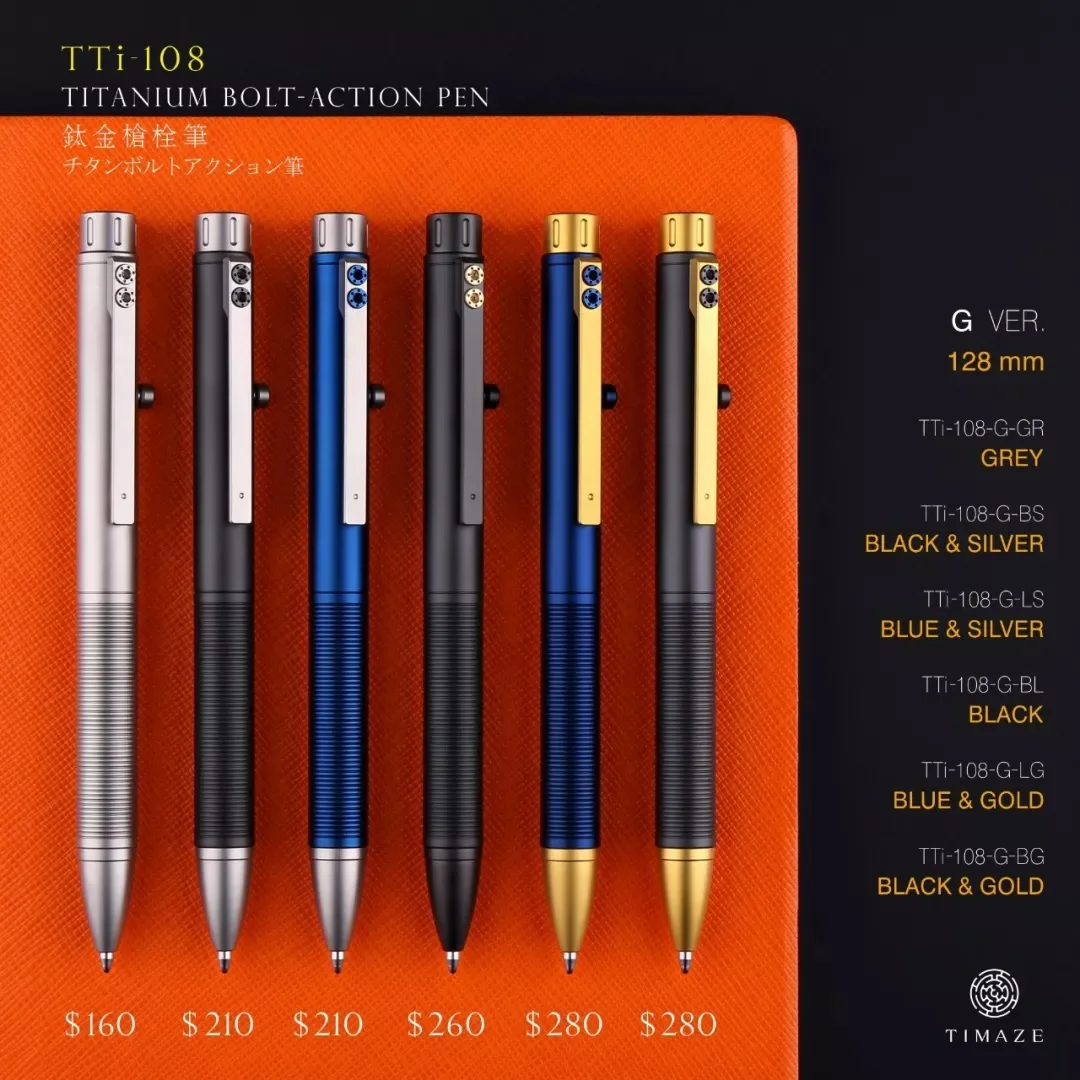 

Titanium Bolt Action Pen with Tungsten Tip for Business Office Signature EDC Pocket Design Luxury Pen for Men Multifunction Tool