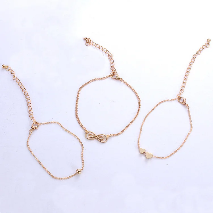 5 шт./компл. сплав Новинка Bijoux(украшения своими руками) Модные Винтаж ножной браслет Бесконечность 8 Браслеты для женские ботильоны браслет подарочный набор ювелирных изделий