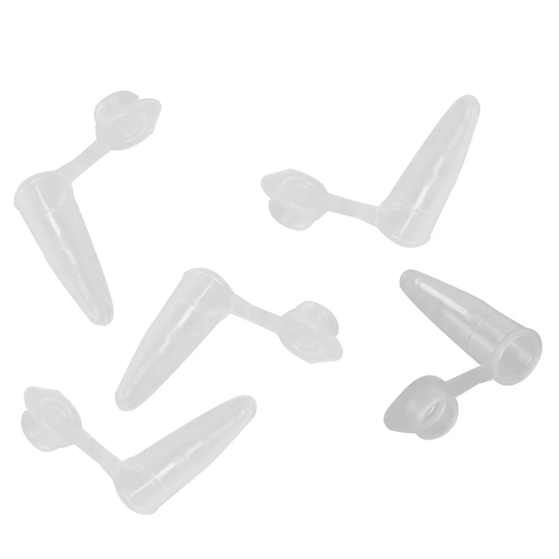 

1000 Pcs 0.2ml Round Bottom Centrifuge Tubes w Attached Caps Clear White