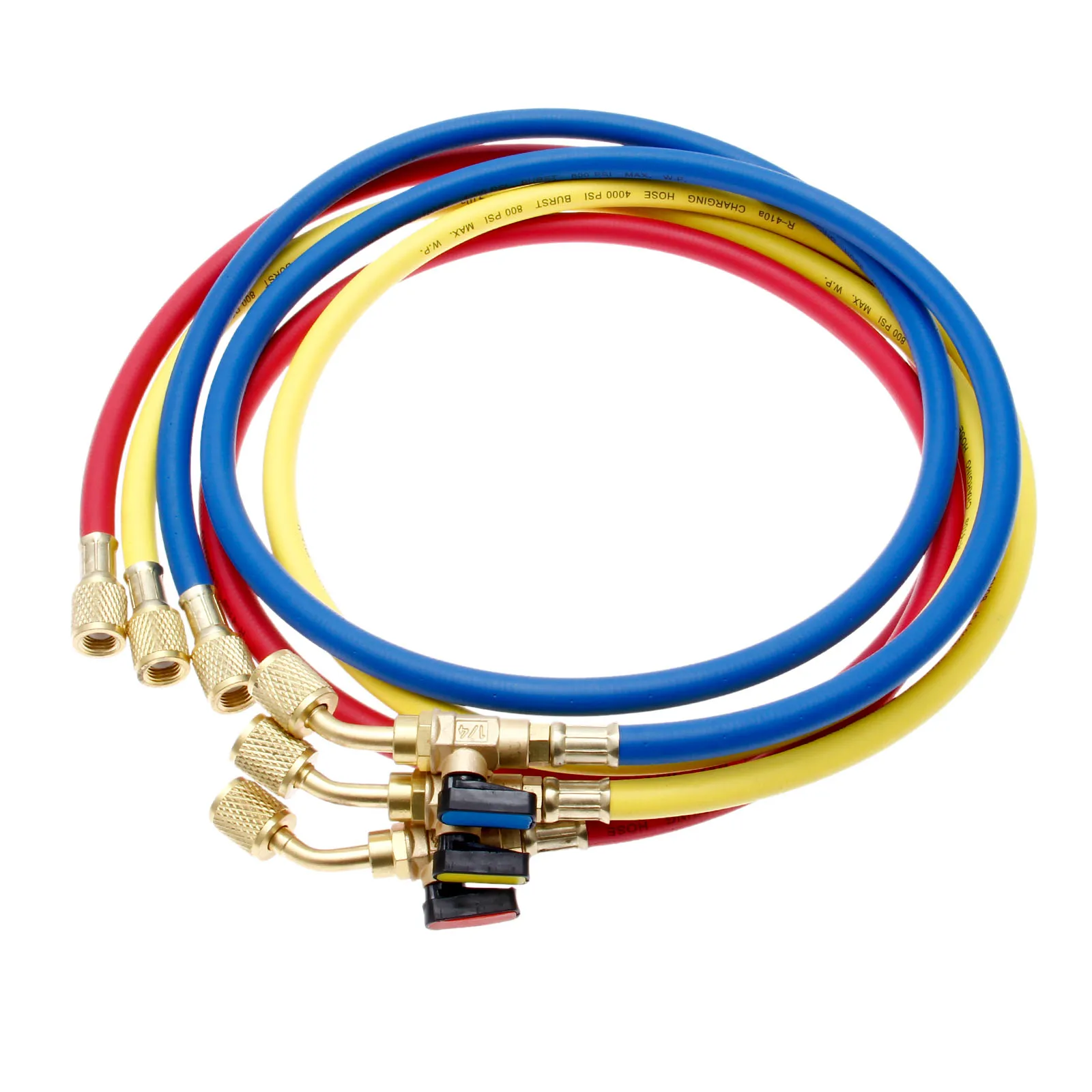 3 шт. 60 &quotR134A R410a AC зарядный шланг набор шаровых клапанов 800 PSI 1/4&quot SAE для