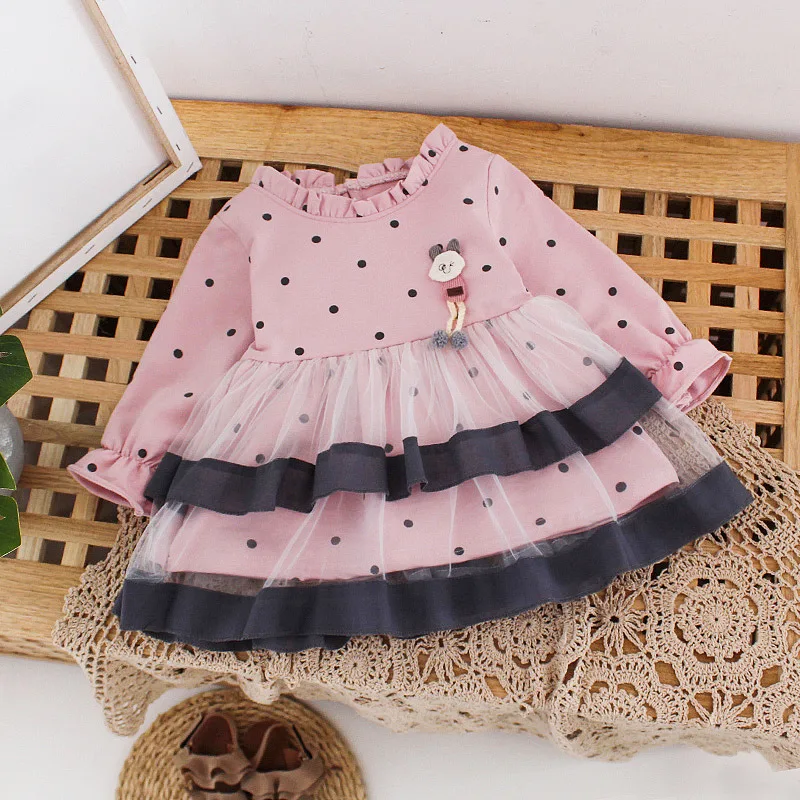 Осенняя одежда принцессы для маленьких девочек платье с длинными рукавами