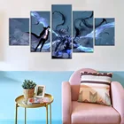 5 панельных выравнивающихся мультяшных картин с рамкой, аниме плакат, Настенная картина для гостиной, Декор, Настенная картина на день рождения
