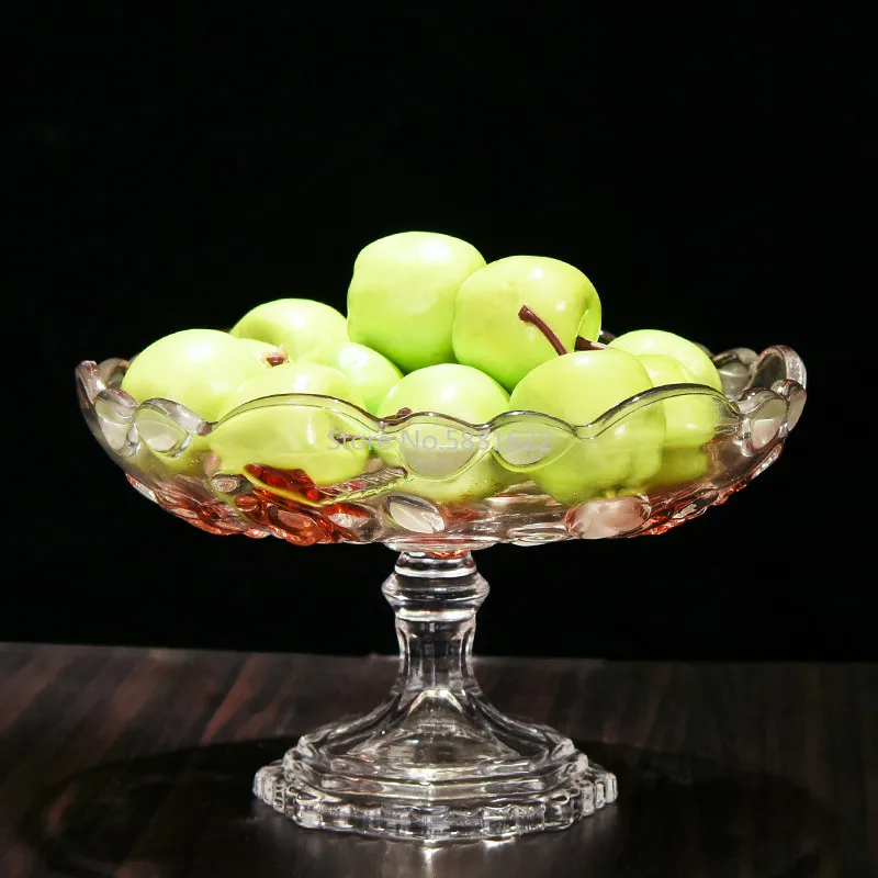 Европейская Модное Блюдо из фруктов Роза стеклянная Высокая фруктовая миска для