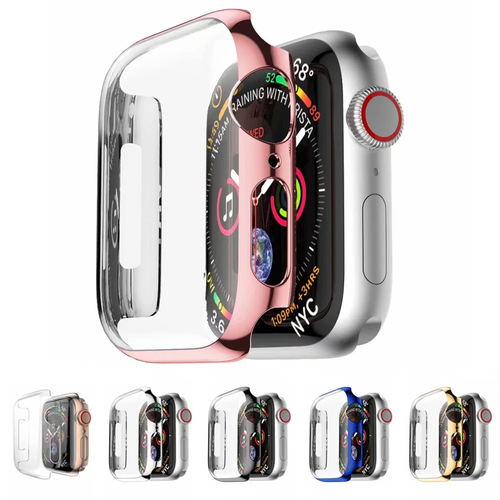 Чехол для часов Apple Watch 4, 44 мм, 40 мм, чехол для ПК, Защита экрана для iWatch 5, защитный чехол, ремешок для часов, аксессуары