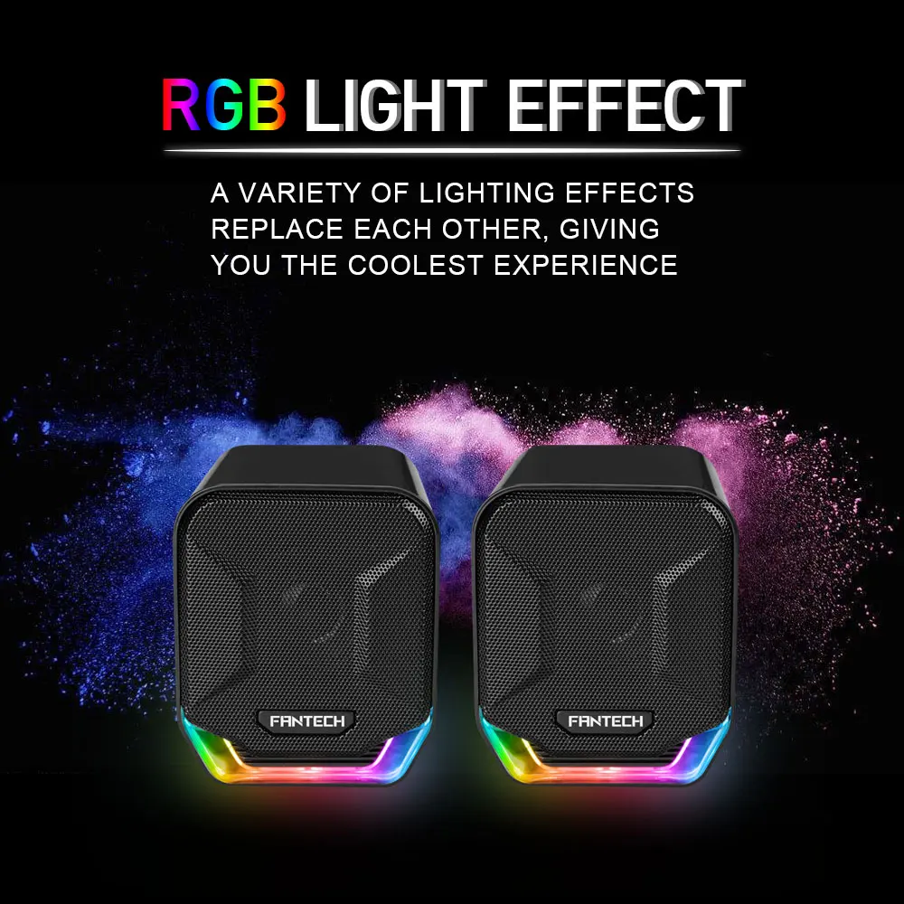 fantech gs202a rgb cable speakers 3 5mm plug for usb plug for pc game speakers for moba fps mouse keyboard gamer music player free global shipping