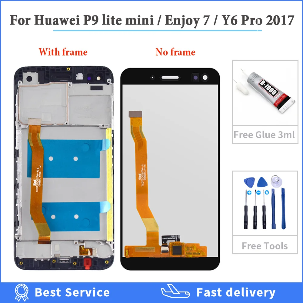 ЖК дисплей 5 дюймов для Huawei G Elite Plus SLA L03 / P9 Lite Mini/ Y6 Pro 2017 Enjoy 7 с сенсорным экраном и