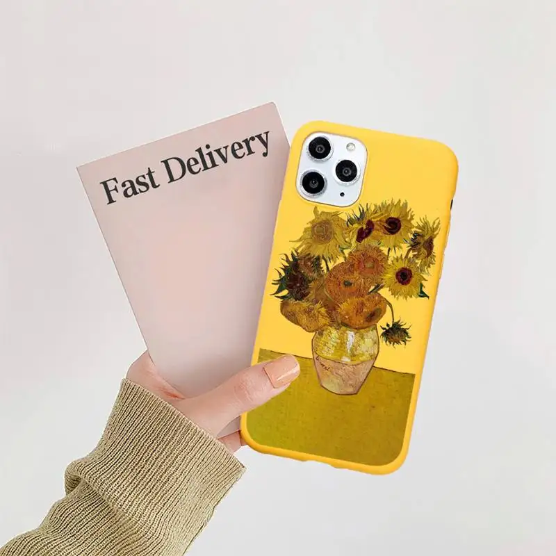 

Art Aesthetic Vincent Van Gogh Starry Night Phone Case Candy Color for iPhone 6 7 8 11 12 s mini pro X XS XR MAX Plus