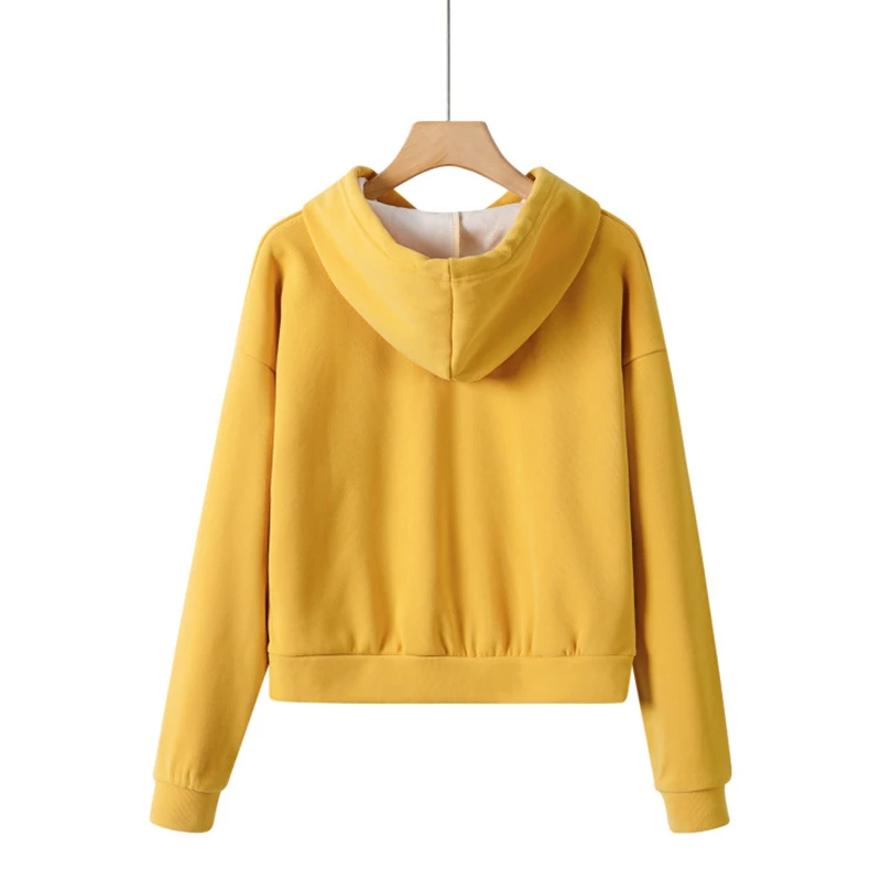 

Short hooded sweater women's round neck thin spring and autumn 2021 new Hoodie loose Korean long sleeve lazy top