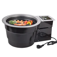 Korean Smokeless Barbecue Grill Commercial Barbecue Roast Cooker BBQ Grills Round Grilling Pan For BBQ Shop