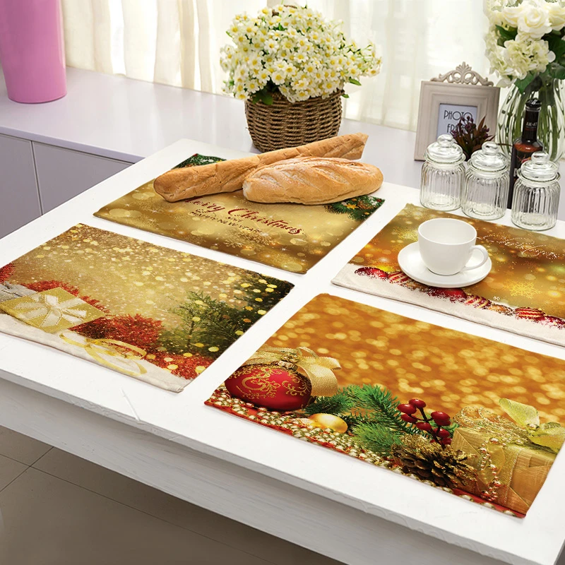 Рождественский олень снежинка хлопковая льняная подкладка коврики для