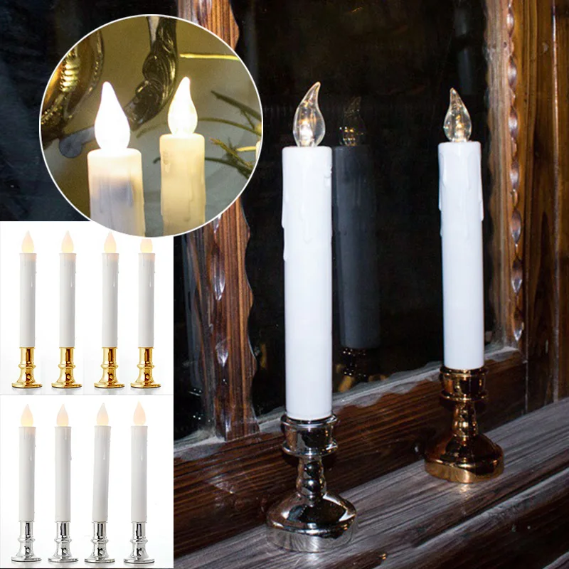 

Newly Flashing LED Candle Plastic Candle Flameless Remote Control Cone Candle Used For Dinner Decoration Eco-friendly