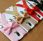 Комплект регулируемых подтяжек и галстуков-бабочек для малышей детей смокинг Свадебный костюм праздвечерние ремешок с зажимом