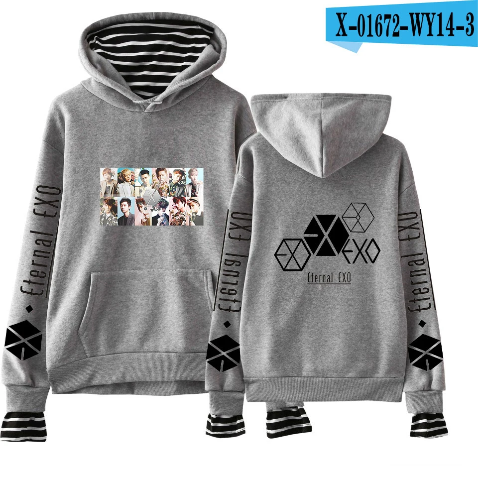 L EXO PLANET#5 толстовки KPOP хлопковые водолазки негабаритный свитер с капюшоном для женщин EXO PLANET#5 толстовки moletom плюс размер - Цвет: L