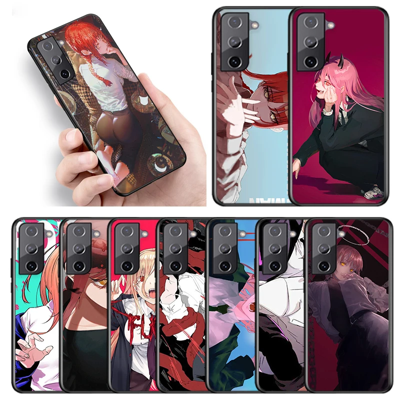 

Anime Chainsaw Man girl For Samsung Galaxy S10E S10 S22 S21 S20 FE Ultra Pro Lite 5G S9 S8 S7 S6 Edge Plus Black Phone Case
