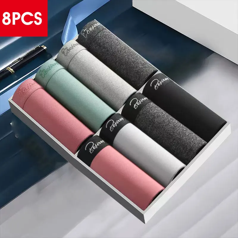 

Трусы-боксеры мужские 8 шт., повседневное нижнее белье, костюм, 2021