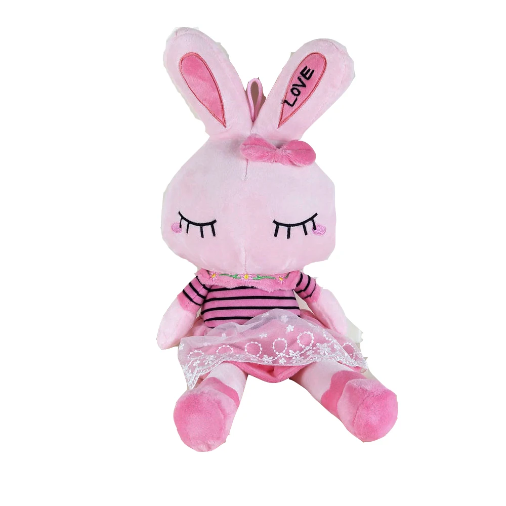 

Children Plush Stuffed Toys Pink Close Eyes Rabbit Kid For Christmas Birthday Gift
